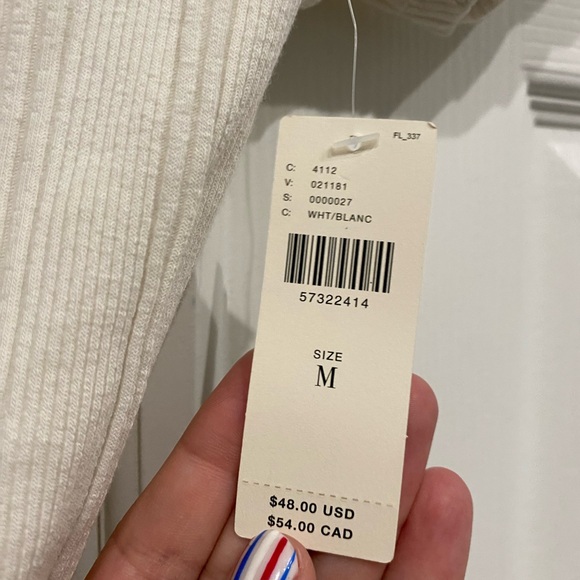 New! Women’s Anthropologie Mika Rib Knit Top Cream size medium - Picture 5 of 8